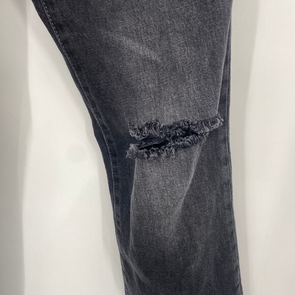 Urban Outfitters BDG Jeans Stretch High Rise Flare Leg Distressed Denim Black 26 - Picture 5 of 9